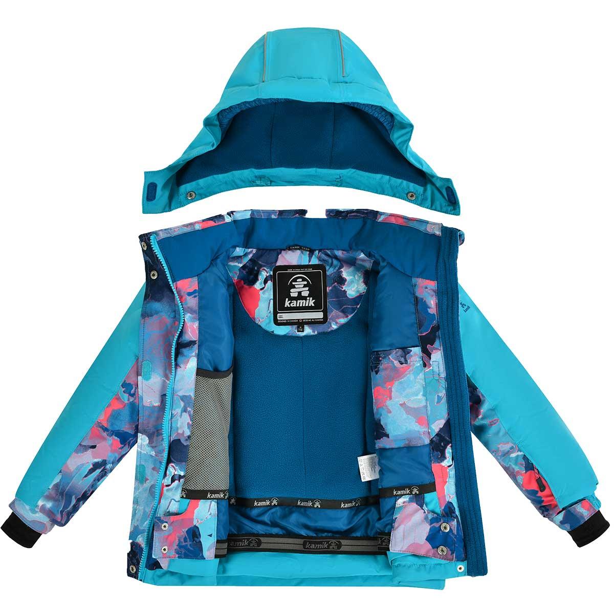 Kamik Kids Mirabel Colorblock Jacket Girls' in Cyan